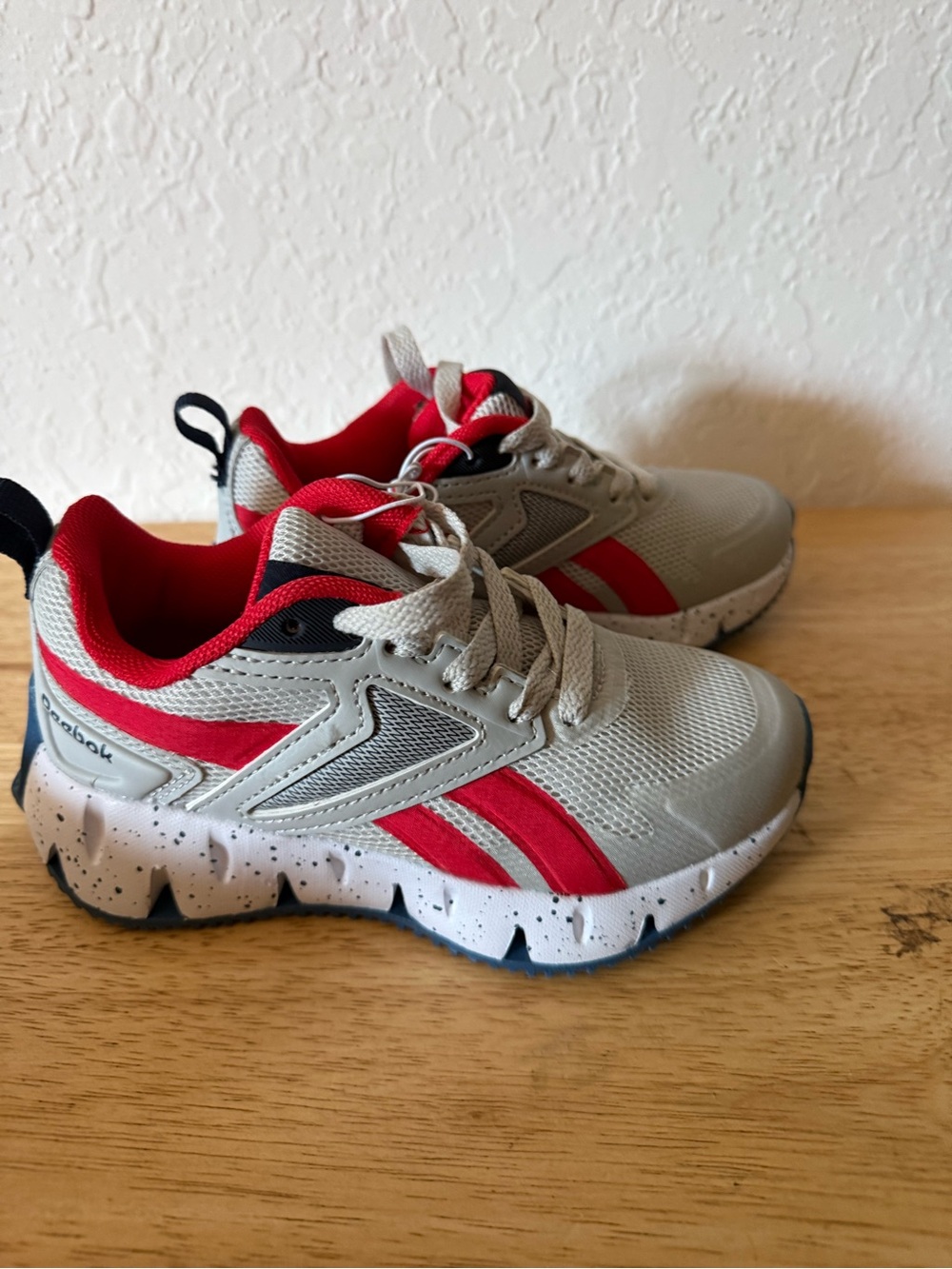 Reebok Kids Gray and Red Mesh Athletic Sneakers